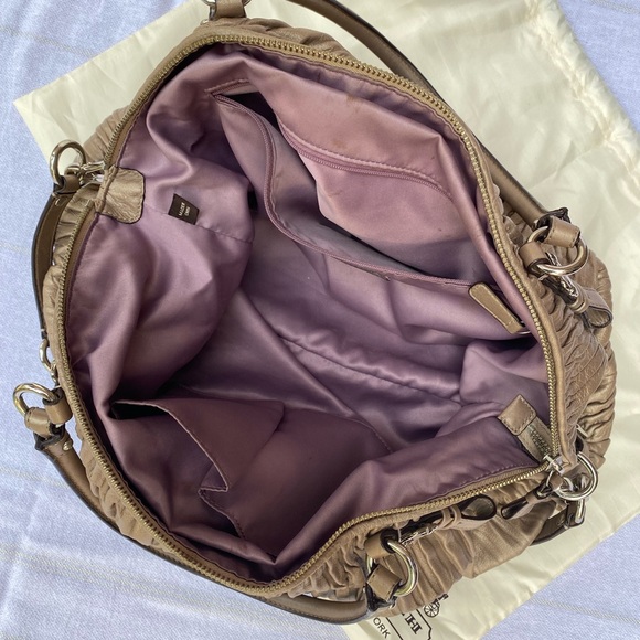 Coach Madison Gathered Sophia Satchel Tan/Gold/Champagne - Picture 9 of 9